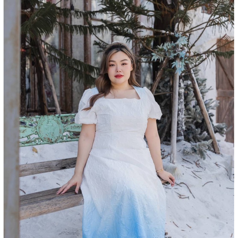 BBWshopเดรสขาวฟ้าเซล