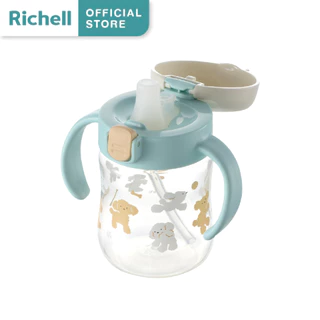 Richell(ริเชล) แก้วหัดดื่มกันสำลัก รุ่น TLI สเต็ป 1 ขนาด 200มล. หลอดกันสำลัก นอนดูดได้ Spout Cup