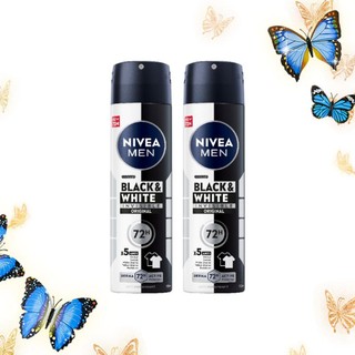 Nivea Men Black&White Spray นีเวีย เมน อินวิชิเบิ้ล ฟอร์ แบล็ค แอนด์ ไวท์ สเปรย์ 150ml. x2