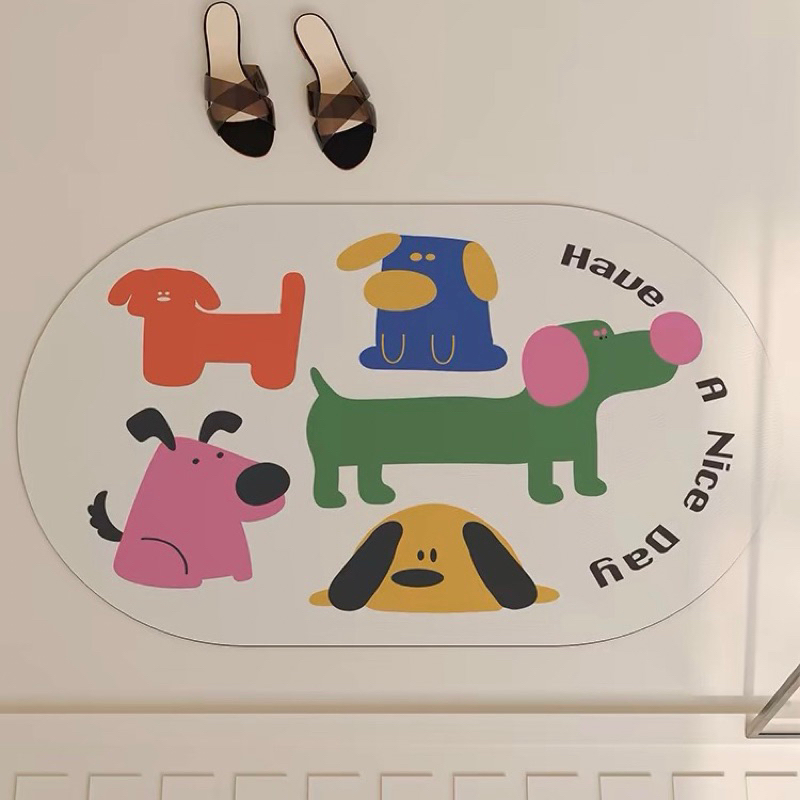 พร้อมส่ง puppy friends mat พรมลายน้องหมาและผองเพื่อน 🐾