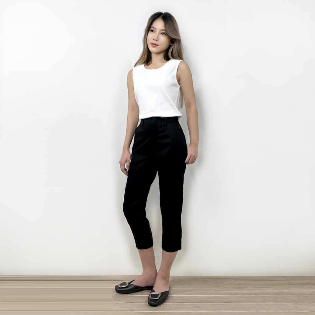 ** Best Price ** PORTLAND กางเกงขา 5 ส่วน สีดำ / Cropped Pants (Black)