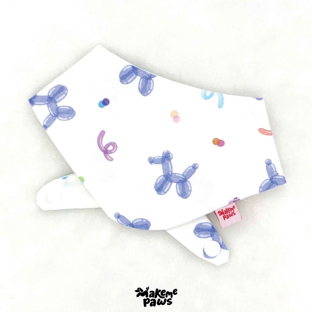 Balloon Dog Bandana ลายบอลลูนน้องหมา ผ้าพันคอสัตว์เลี้ยง สุนัข หมา แมว