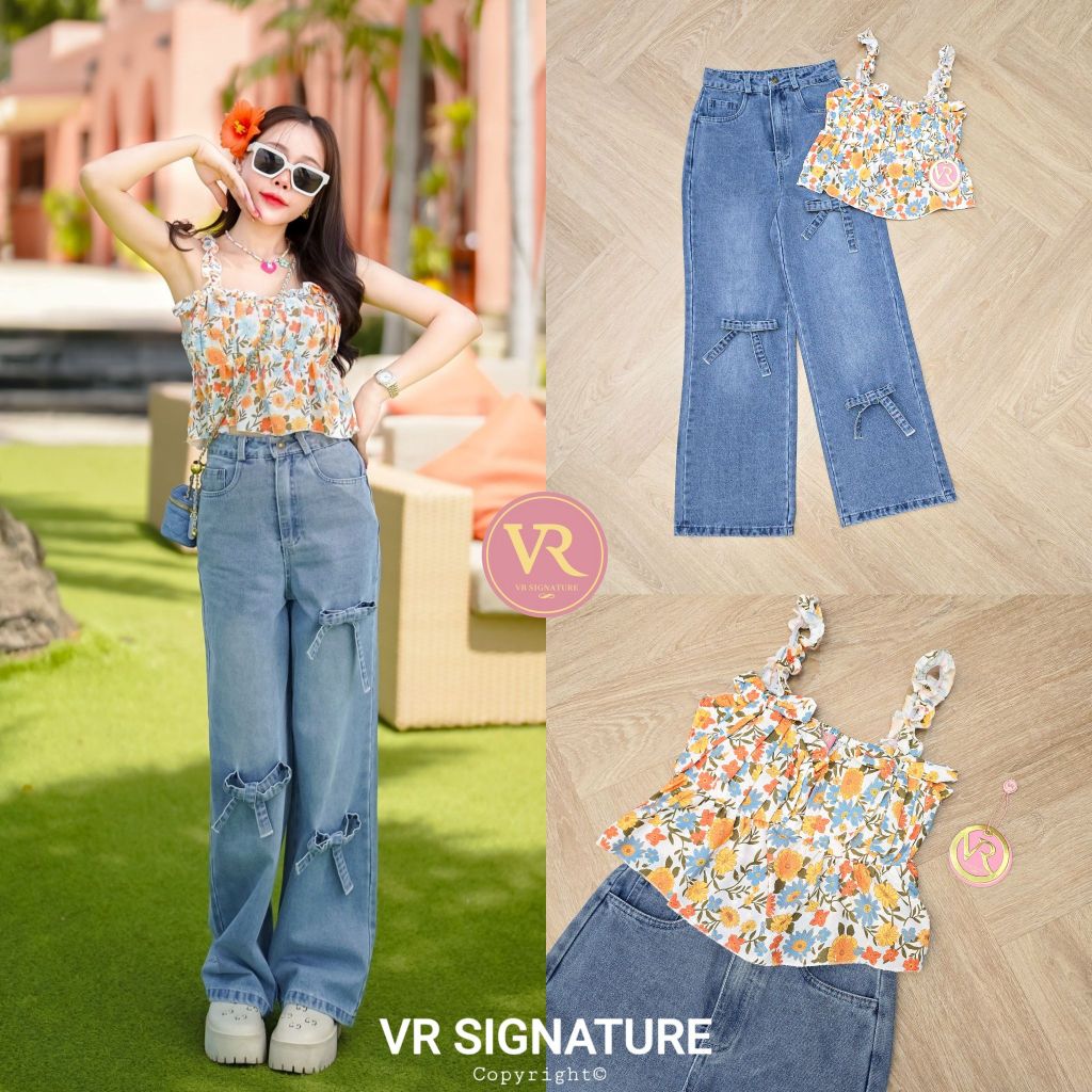 VR Signature​ Set เสื้อสายเดี่ยว ช่วงสายแต่งจับจีบสม็อค(*สอบถามสต๊อกก่อนกดสั่งน๊า)