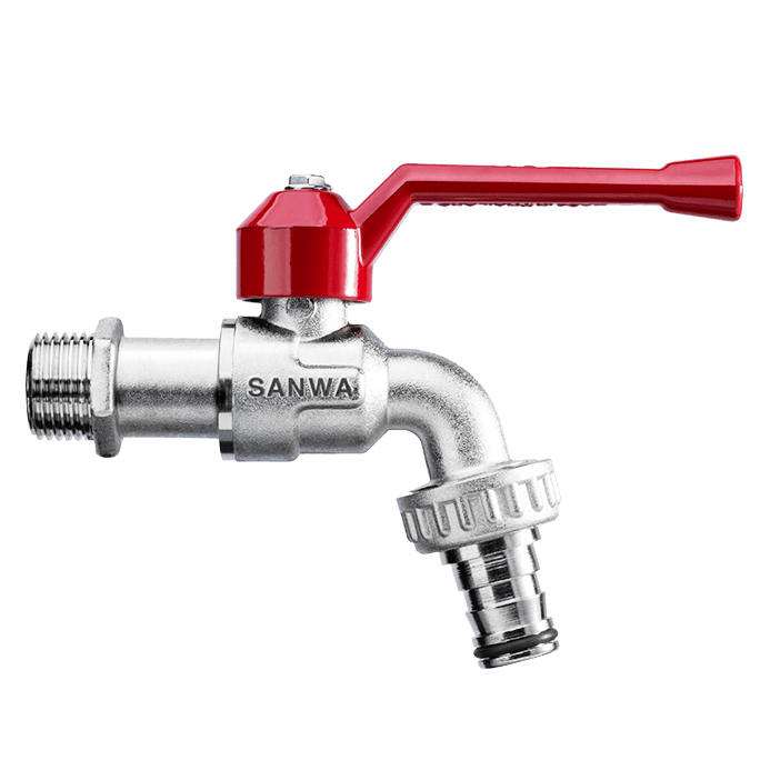 ก๊อกน้ำสนามด้ามแดง SANWA ขนาด 1/2" 4 หุน ก้อกสนามด้ามแดง 1/2 นิ้ว ซันวา ก๊อกสนามด้ามแดง