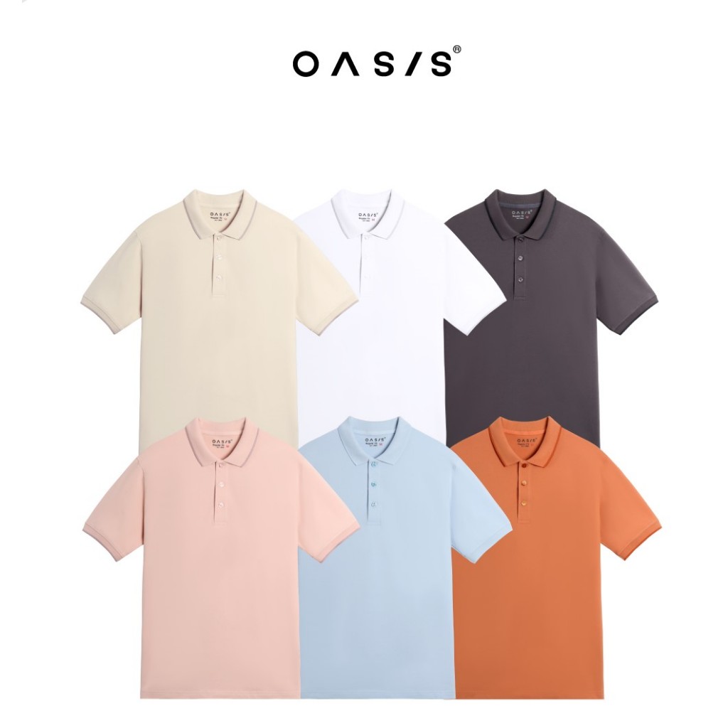 OASIS เสื้อโปโลผู้ชาย โปโล แขนสั้น รุ่น MPSV-1896R ผ้าคอตตอนสแปนเดกซ์ สีอ่อน สบายตา เนื้อผ้านุ่ม