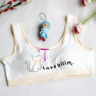 สปอร์ตบราเด็กหญิง เสื้อในเด็ก ลายเเมว 7-12ขวบ มีฟองน้ำ ทรงสปอร์ต สวมใส่ง่าย ใส่สบาย