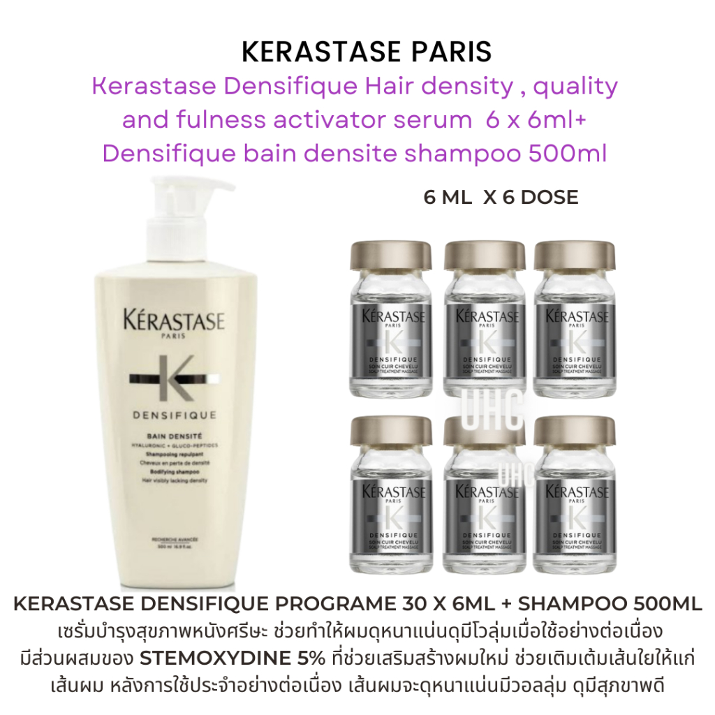 KERASTASE DENSIFIQUE BAIN DENSITE Bodifying Shampoo 500ml + Kerastase Densifique Hair density , qual