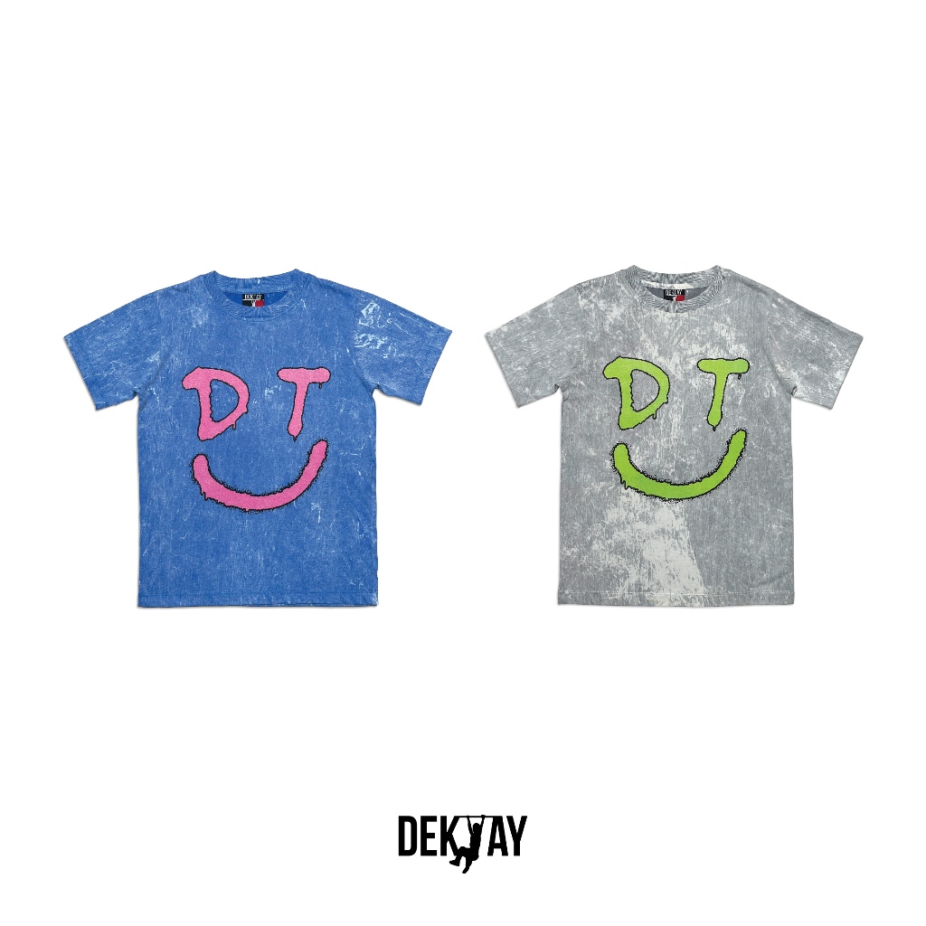 Dektay Smile DT Bleach T-Shirt เสื้อยืดสั้นสีฟอก