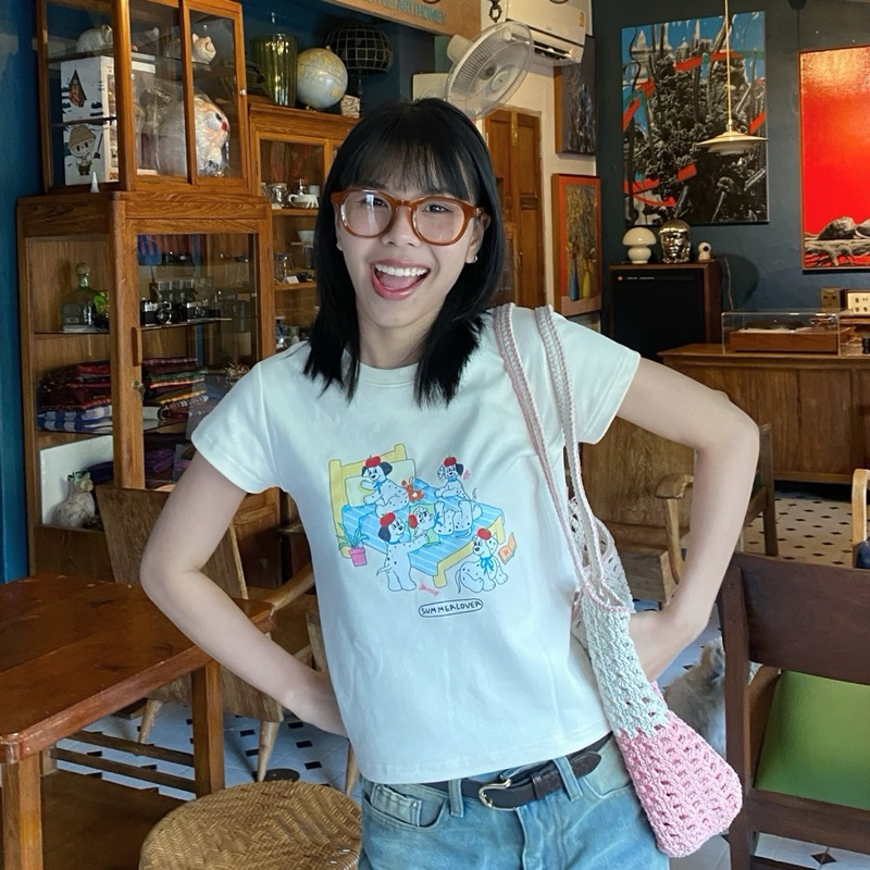 เสื้อ Baby tee ตัวยาว รุ่นใหม่ ป้าย Summer lover รูปที่ 2