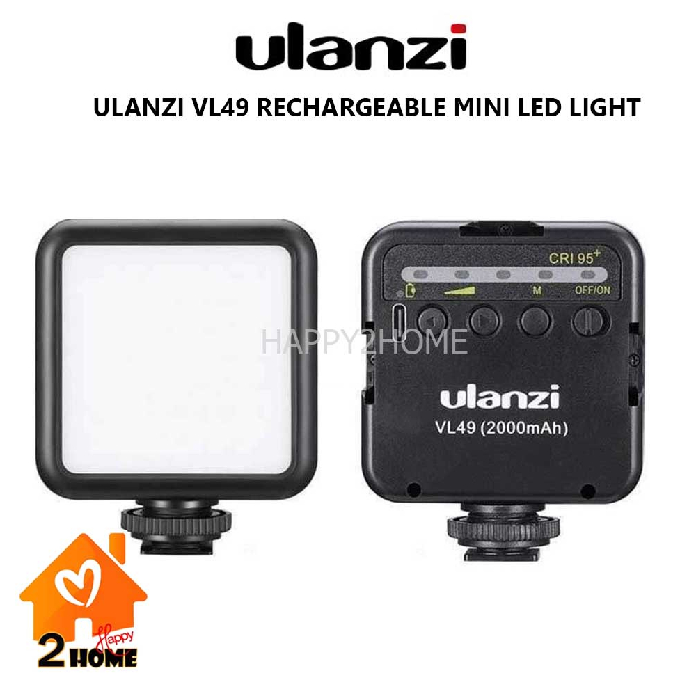 ULANZI VL49 RECHARGEABLE MINI LED LIGHT ไฟติดหัวกล้อง มาพร้อมแบตเตอรี่ในตัว