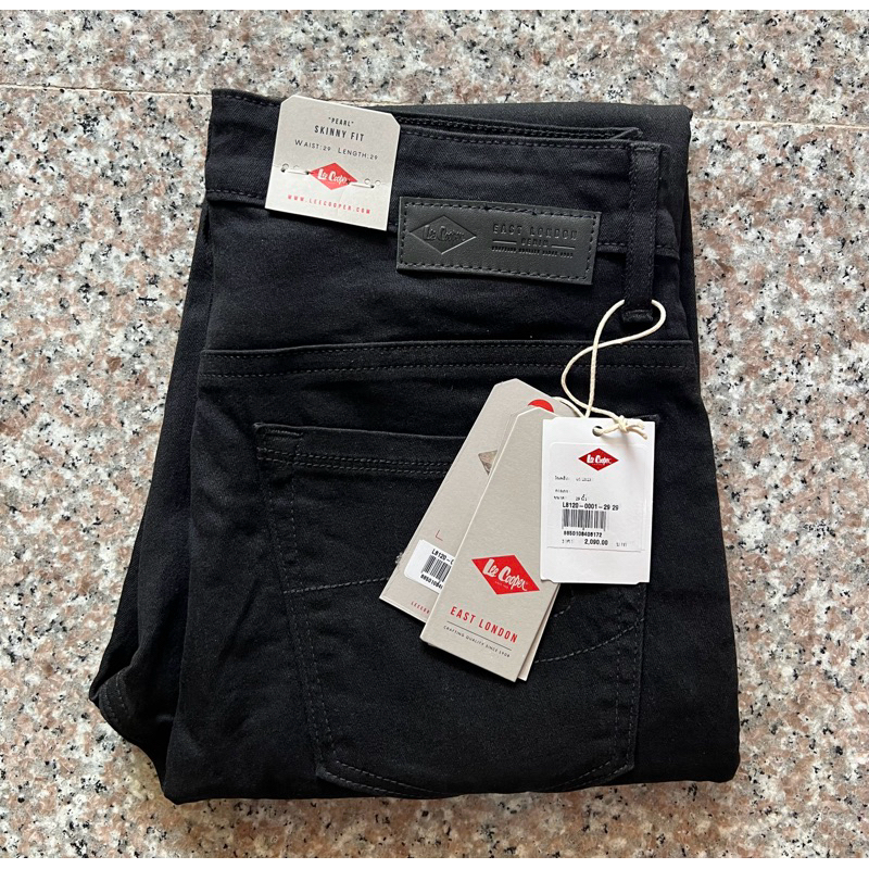 LEE Cooper ขาเดฟผู้หญิง สีดำ ยืดเป้าซิป เอวสูง ของแท้