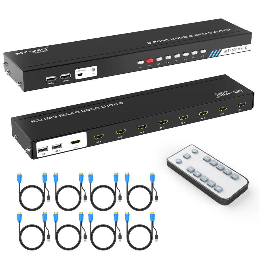HDMI KVM 8 Ports KVM Switch HDMI, MT-VIKI 4K 30Hz (ส่งจากไทย)