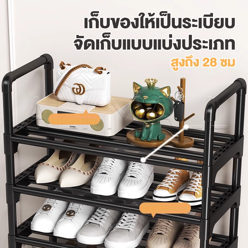[ปรับขนาดได้] ชั้นวางรองเท้าแบบโครงเหล็ก มีให้เลือกหลายขนาดตั้งแต่ 2/3/4/5/6/7/8 ชั้น ปรับขนาดเองได้ - รูปที่ 6