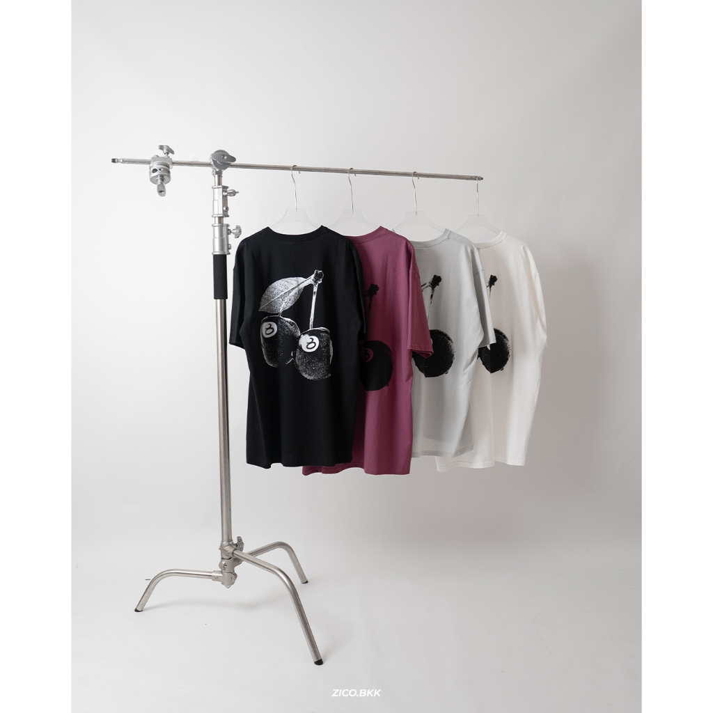 Sty Cherries Tee Fog/Black/White/Berry