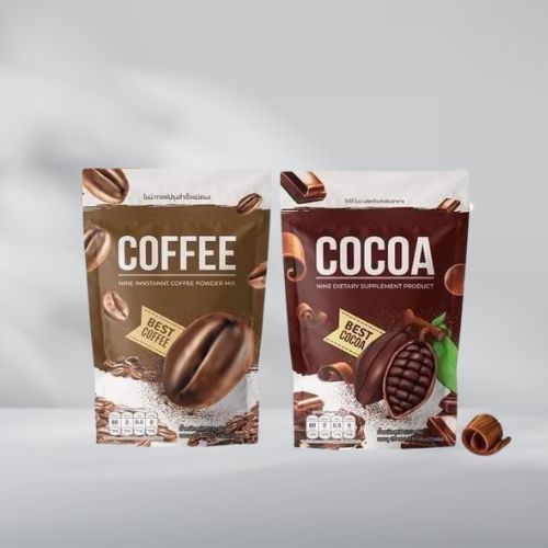โกโก้ไนน์ กาเเฟไนน์ nine cocoa ไนท์โกโก้ กาแฟไนน์ของเเท้ (1 ถุง 25 ซอง) Cocoa Nine Coffee Nine โกโก้