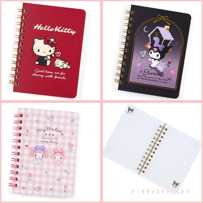 สมุดโน๊ต แบบห่วง B7 Sanrio ลิขสิทธิ์แท้ นำเข้าจากญี่ปุ่น 100%