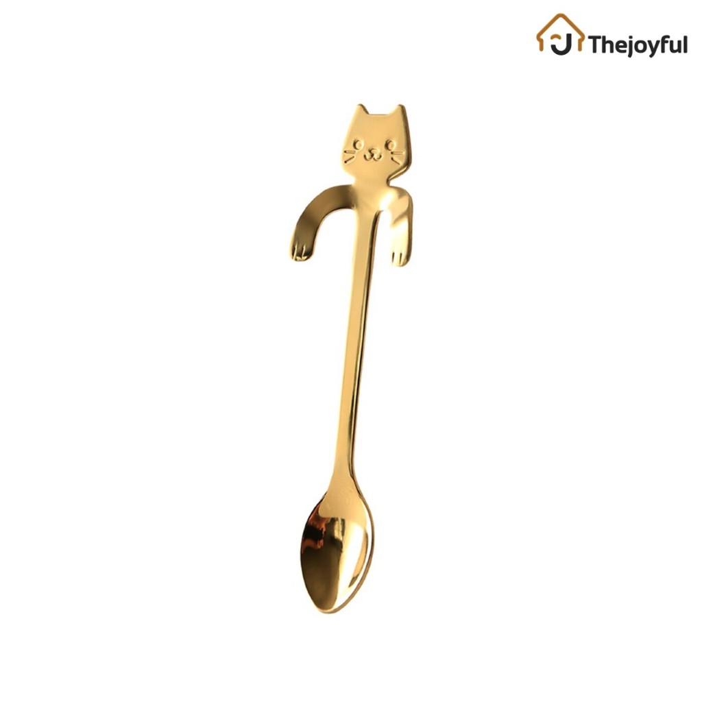 Thejoyful ช้อนกาแฟ สแตนเลส ช้อนขนม ด้ามยาว spoon