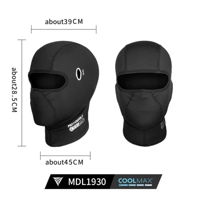 จัดส่งด่วน MOTOWOLF MDL 1930 COOLMAX ผ้าโม่งแบบคอสั้น  ผ้าโม่งสำหรับใส่ขับขี่มอเตอร์ไซด์ เล่นกีฬากลา