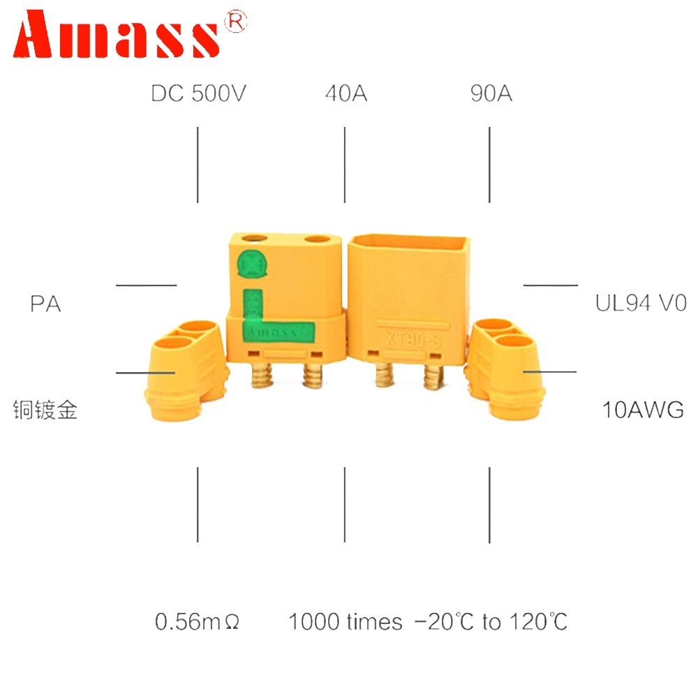 *พร้อมส่ง XT90-S ตัวผู้ และตัวเมีย 1คู่ สําหรับเชื่อมต่อแบตเตอรี่ Lipo FPV โดรน