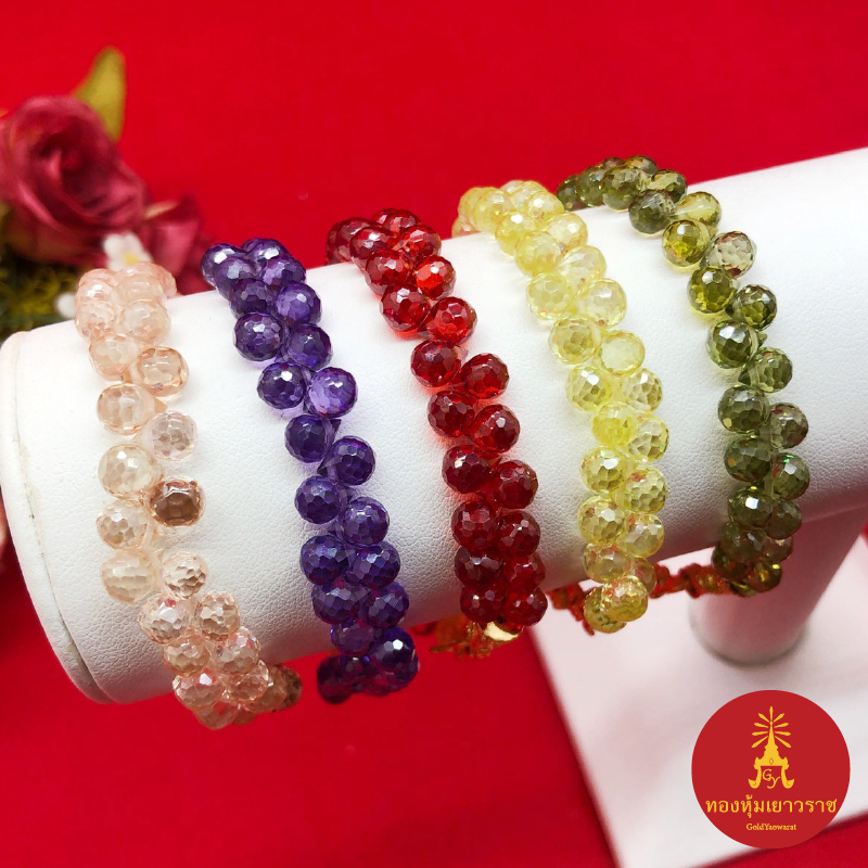 สร้อยข้อมือมณีใต้น้ำแท้ หัวจรวด ความยาว 7 นิ้ว สีแชมเปญ ม่วง โกเมน เหลือง เขียวส่อง ชุบทอง เสริมบารมี ดีไซส์สวย แฟชั่น ราคา ถูกที่สุด ดีลบีเคเค แกลเลอรีภาพที่ 5