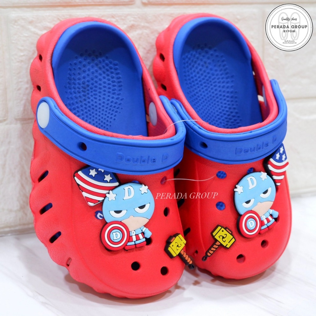 รองเท้าหัวโตเด็ก รองเท้าแตะเด็ก ลายแบทแมน ลิขสิทธิ์แท้ พื้นนุ่ม ยางนิ่ม ไซส์ 24-35