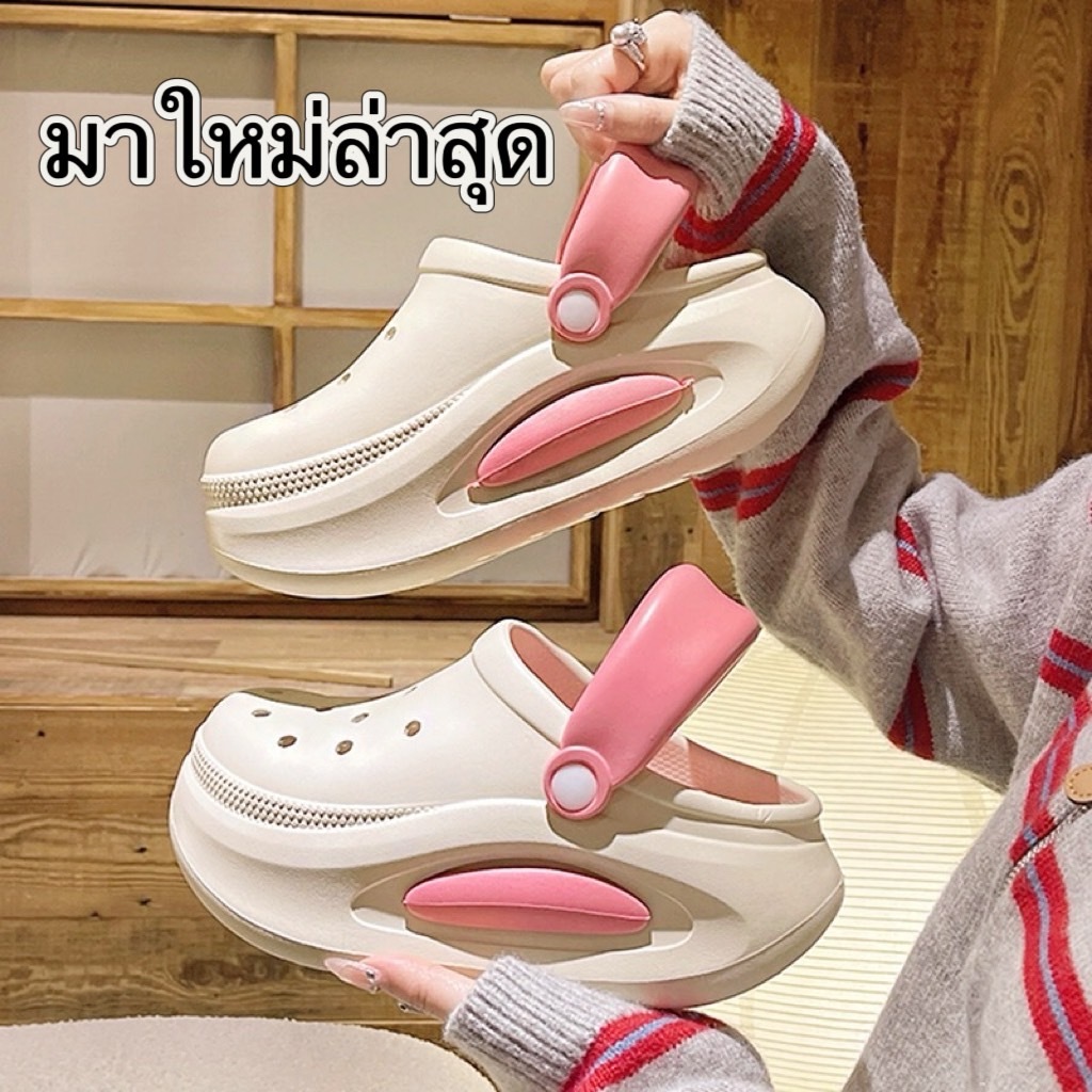 MARIAN พร้อมส่งจากไทย รองเท้าแตะแพลตฟอร์ม EVA พื้นหนา 6 ซม. กันลื่น นุ่มใส่สบายเท้า รองเท้าหัวโต NO.A0480