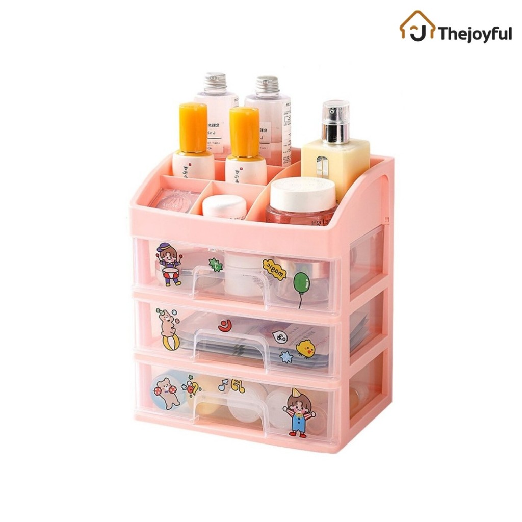 Thejoyful ชั้นวางเครื่องสำอาง ชั้นวางของพร้อมลิ้นชัก ชั้นเก็บของ ใส่ของได้เยอะ