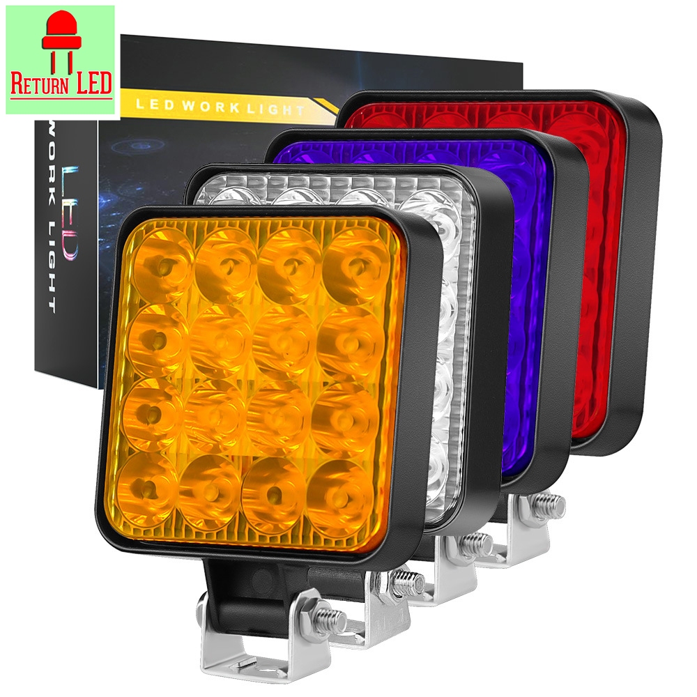 ไฟสปอร์ตไลท์ LED 12V (3.3 นิ้ว) สีเหลือง ไฟหน้ารถ ไฟออฟโรด สำหรับรถยนต์ รถเตอร์ไซค์  ReturnLED