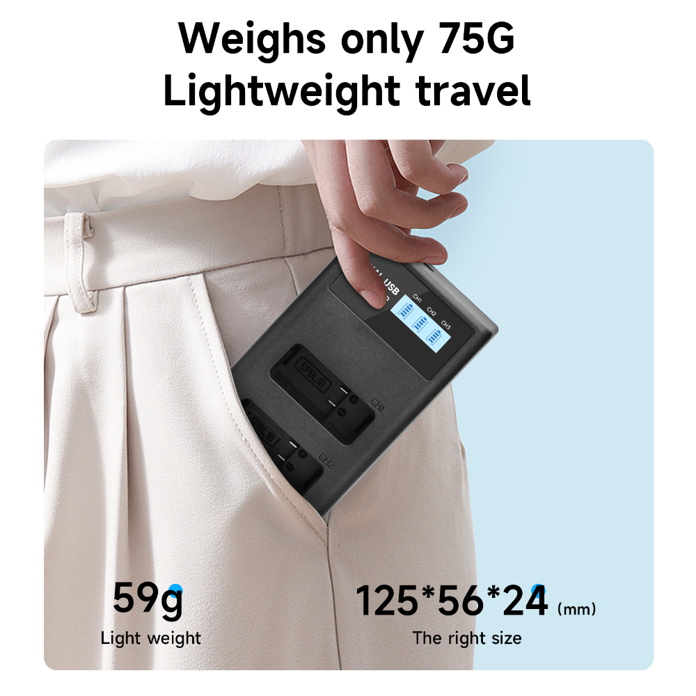 Palo แบตเตอรี่กล้อง แบตเตอรี่ Gopro Hero 9/10/11/12 และ  Gopro เครื่องชาร์จแบตเตอรี่