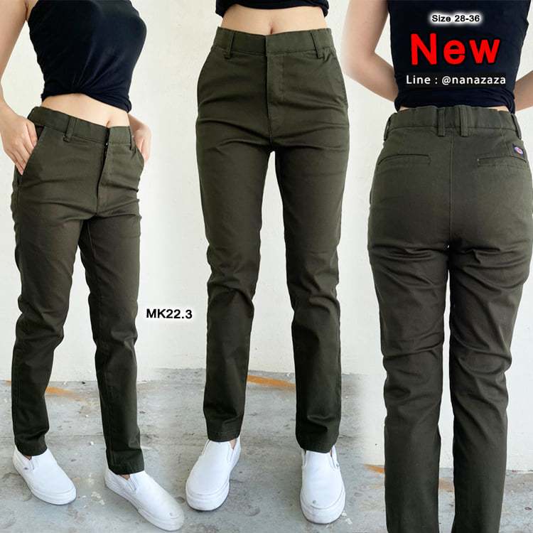 (พร้อมส่ง) NANAZAZA - MK22 กางเกงทำงานแนว slack ทรงankle pants ข้อเท้า ยาว 36.5-37