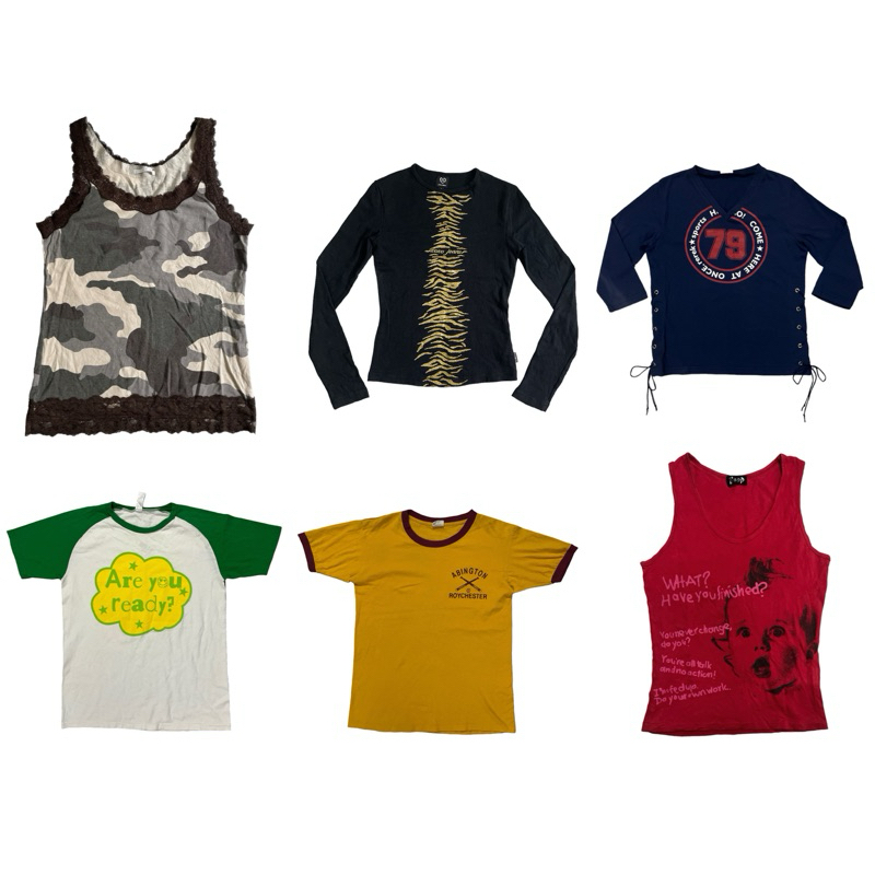 [ Lot 7 ] Part 1/4 เสื้อ วินเทจ y2k ✨🎱🍒 มือสอง