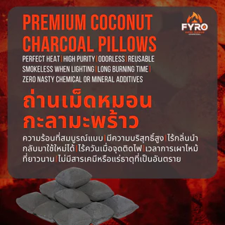 Grade A BBQ Coconut Shell Charcoal Beads /Pillow Briquettes 10 KG ถ่านอัดบาร์บีคิวกะลามะพร้าว รูปทรงลูกปัด/หมอน 10 ก.ก