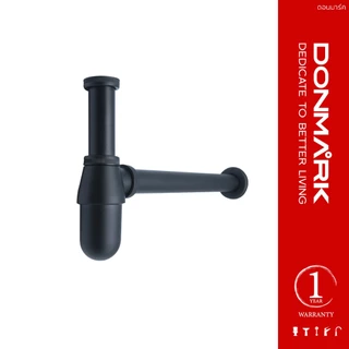 DONMARK ท่อน้ำทิ้งอ่างล้างหน้าสแตนเลส แบบกระปุก สีดำ รุ่น BM01-12