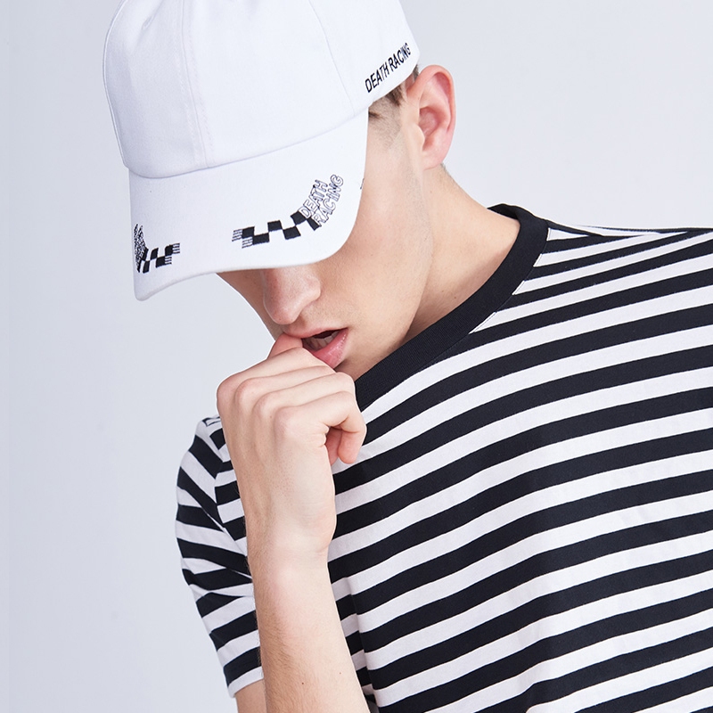 Caspa เสื้อยืดลายทาง Size S M L XL XXL มี2 Cuttingคุณภาพ รุ่น - M399T