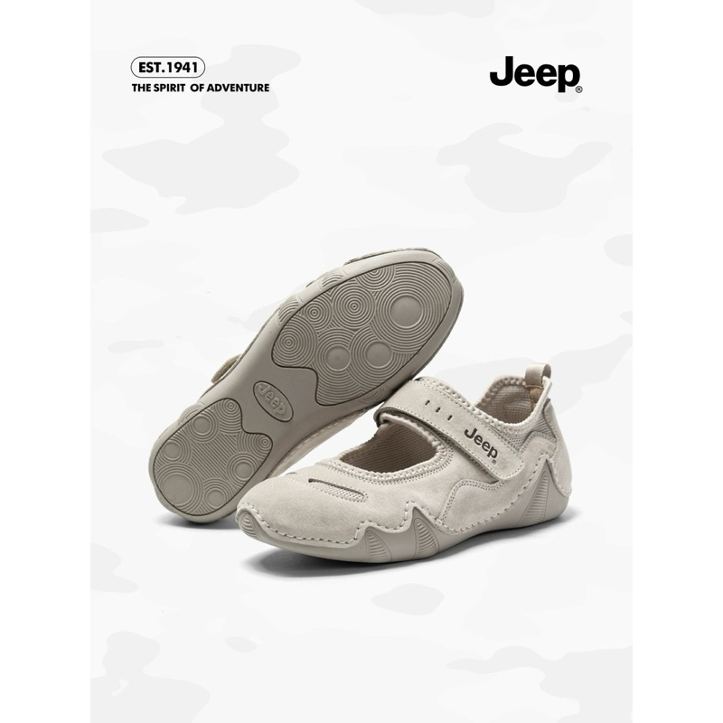 สีทราย 39 พร้อมส่ง / พรี JEEP THE SPIRIT OF ADVENTURE ทรง Mary Jane ของแท้ 100%