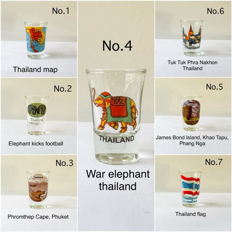 แก้วเป็ก shot glass แก้วที่ระลึกSouvenir Thailand ของฝากชาวต่างชาติ ของชำร่วย