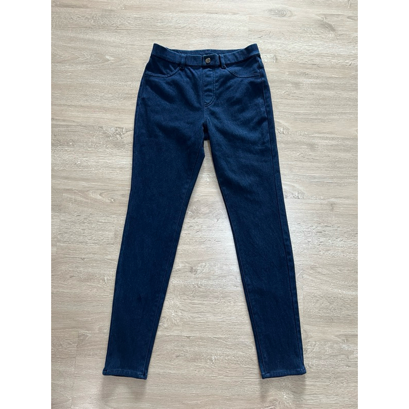 uniqlo กางเกงยีนส์ skinny เอวยางยืดหยุ่น heattech กางเกงมีซับในผ้าฟลีซฮีทเทคส่วมใส่สบายมากก สียีนส์เ