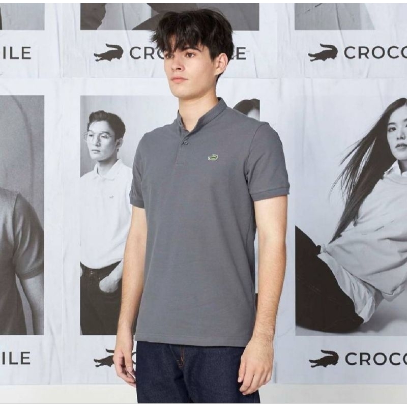 เสื้อโปโลผู้ขายทรง customfit (พอดีตัว) คอจีน สี เทาเข้ม ลดจาก ป้าย 40% ของแท้ 100 จากเค้าเตอร์ห้าง