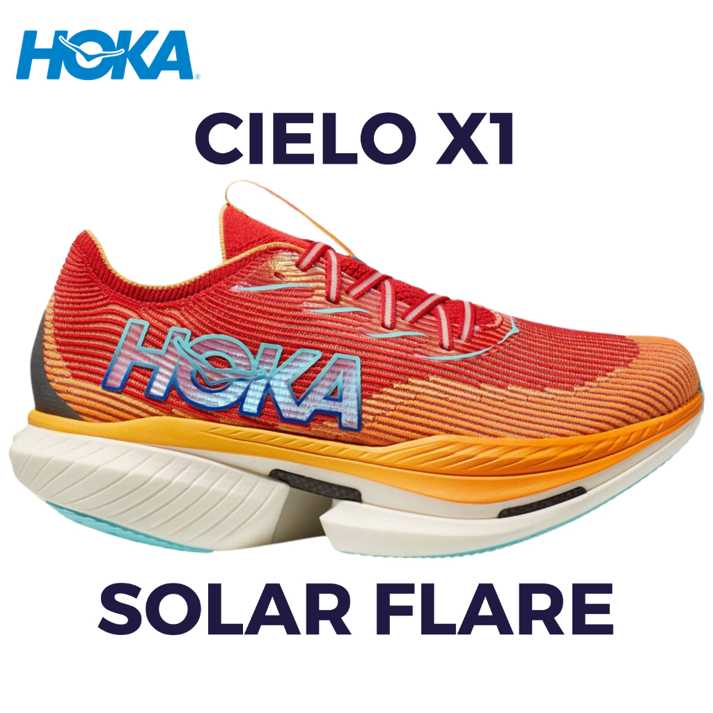 รองเท้าวิ่ง Hoka Cielo X1 Cerise Solar Flare