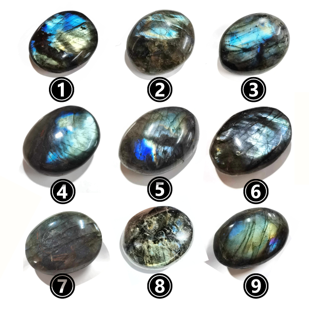 "Horm" หิน Labradorite Palm ลาบราดอไรท์ หินแร่ธรรมชาติ แท้100% อัญมณี พลอย