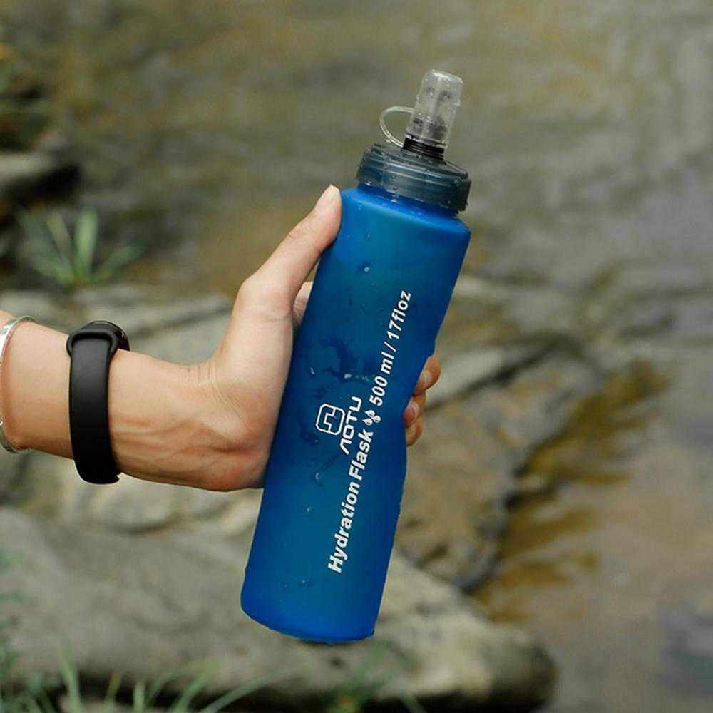 ขวดน้ำแบบนิ่ม ปากขวดกว้าง 500 ml พับได้