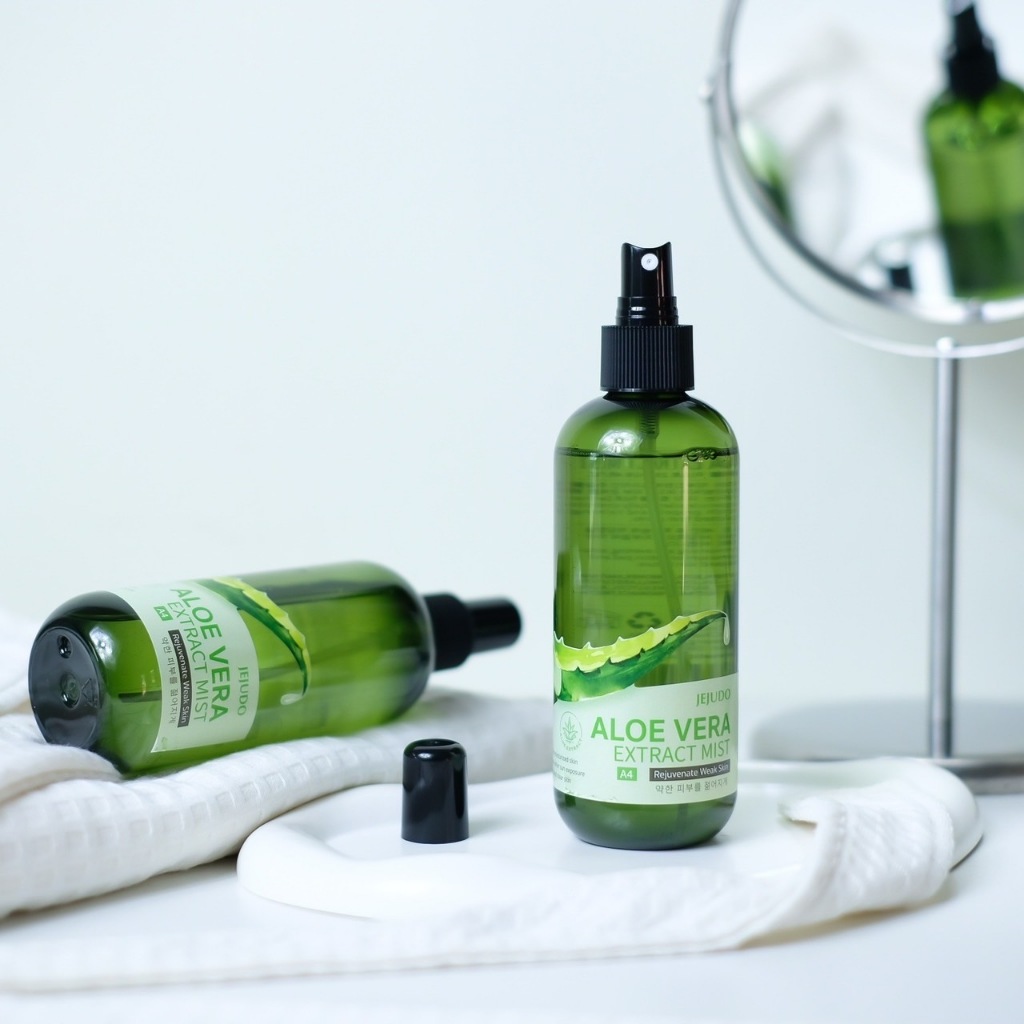 JEJUDO Aloe Vera Extract Mist 250ml เจจูโด อโล เวร่า เอ็คแทรค มิสท์ สเปรย์ฉีดหน้า เติมความชุ่มชื้น ลดรอยแดง