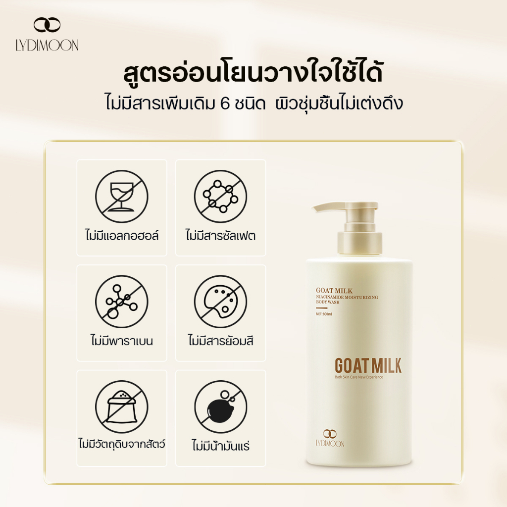 สบู่ตัวขาว ครีมอาบน้ำตัวขาว ครีมอาบน้ำตัวขาว  800ml สบู่ผิวขาวทำความสะอาดผิว ดูแลอย่างอ่อนโยน เติมความชุ่มชื้น - รูปที่ 7