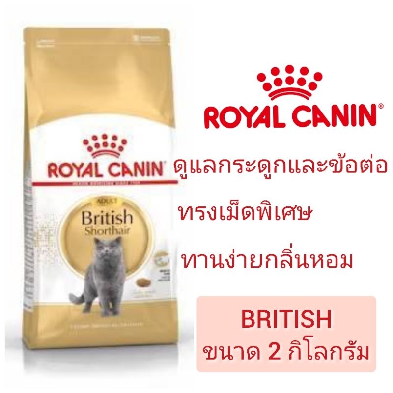 [British adult 2 KG] Royal Canin British Adult 2kg อาหารเม็ดสำหรับแมวบริติชโต1ปีขึ้นไป