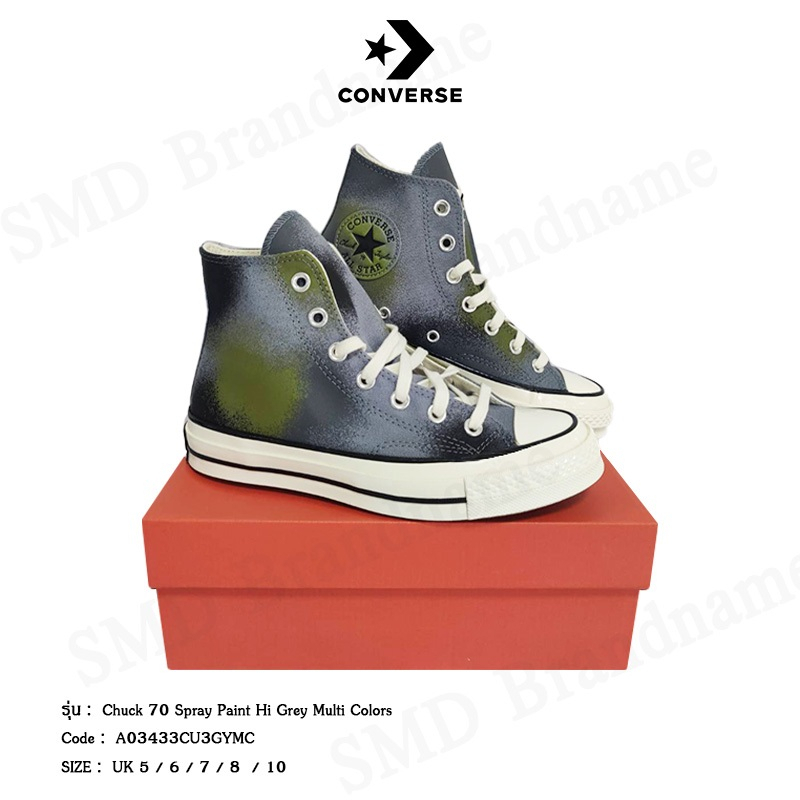 Converse รองเท้าผ้าใบ รุ่น Chuck 70 Spray Paint Hi Grey Multicolors Code: A03433CU3GYMC