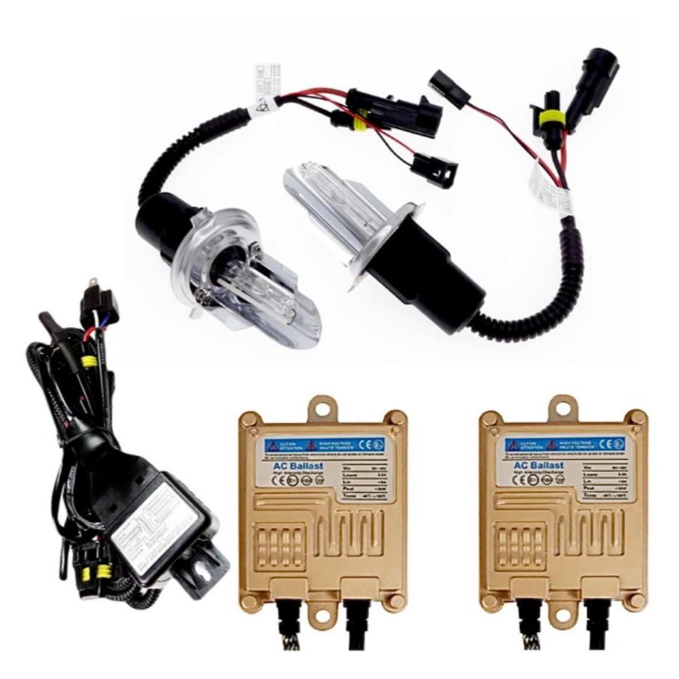 fd_24hr ชุดไฟหน้ารถยนต์ H4 HID โคมไฟแกว่ง XENON HID ครบชุดพร้อมCONTROLLER ขั้วH4 H-L ค่าสี 6000K 1คู