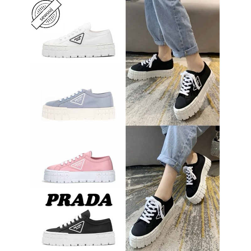 รองเท้าผ้าใบกีฬา PRADA Nylon Wheel ของแท้