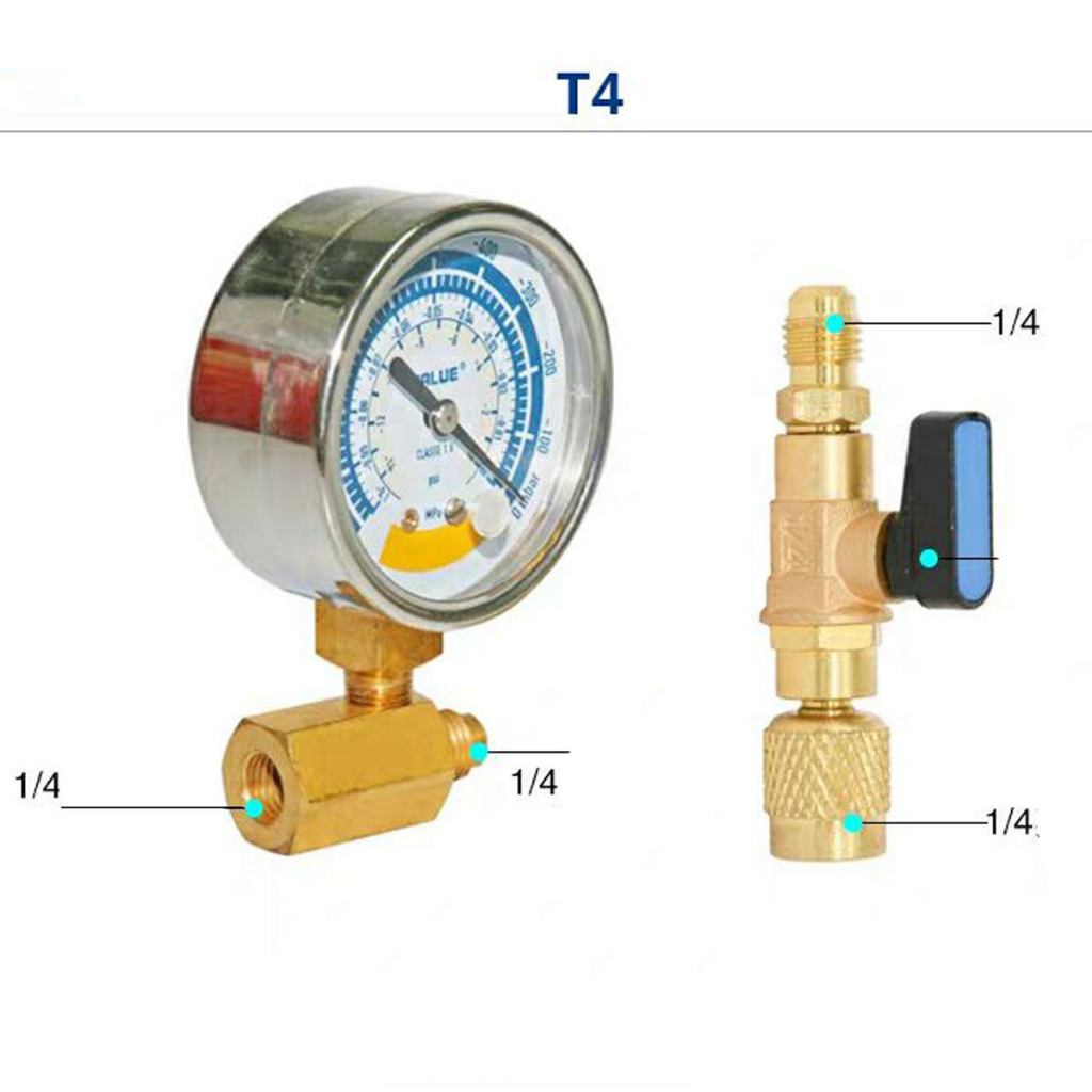 ไมครอนเกจ Vacuum Gauge VALUE แบบเข็ม พร้อมวาล์วปิดเปิด ตรวจสอบรั่ว หน้าจอ 63mm จัดชุด 3 ชิ้น สามารถดูแรงดันน้ำยาแอร์ได้ - รูปที่ 5