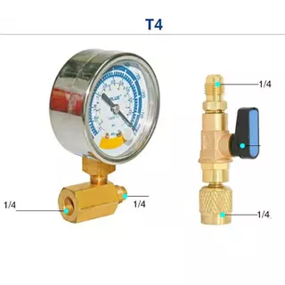 ไมครอนเกจ Vacuum Gauge VALUE แบบเข็ม พร้อมวาล์วปิดเปิด ตรวจสอบรั่ว หน้าจอ 63mm จัดชุด 3 ชิ้น สามารถดูแรงดันน้ำยาแอร์ได้
