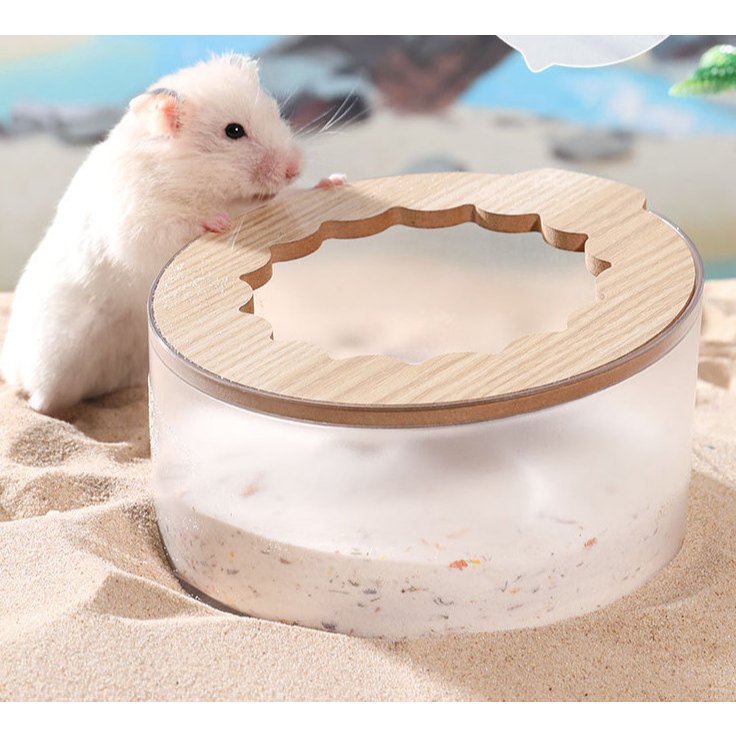ห้องน้ำหนูแฮมเตอร์ หนูไจแอ้น แฮมสเตอร์ แฟตเทล สำหรับสัตว์เลี้ยง ขนาด 14.5x9.3 CM